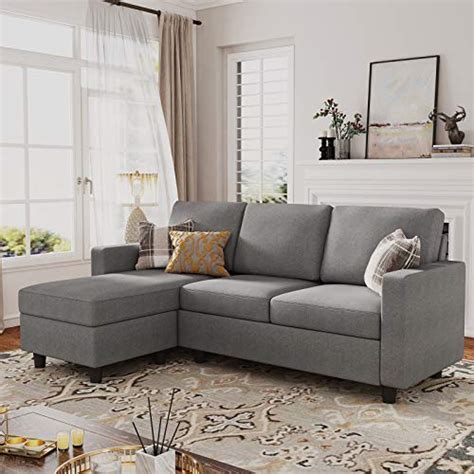 Honbay Reversible Sectional Sofa Couch Convertible Couch Sofa Sectional