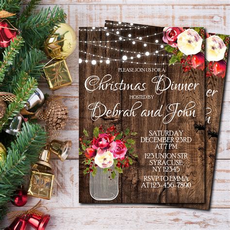 Or make my easy pancakes from the pantry since you just stocked up on your pantry staples at the store. Christmas dinner invitation Christmas party invitations | Etsy
