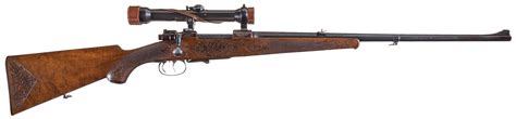 Engraved Mauser Model 98 Bolt Action Rifle With Scope