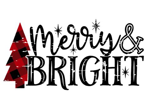 Download Christmas SVG cut file, Merry & Bright SVG, Buffalo plaid distressed Christmas tree SVG cut file ...