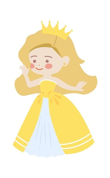 Premium Vector Cute Cartoon Princess Vector Illustration