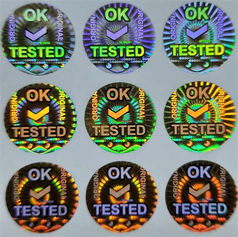 Hologram Stickers Ok Tested Dotgolden14mm Round2500 Pcs