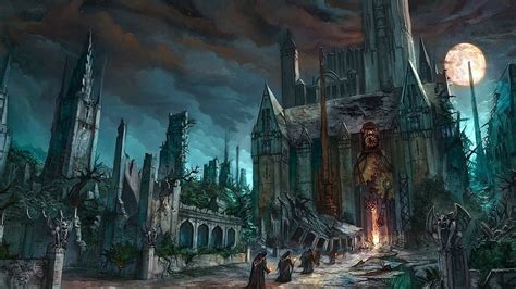 Dark Fantasy Horror Gothic Art Monk Cathedral Church