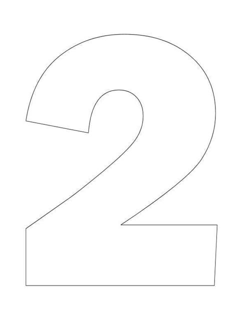 Number 2 Template Number Two Coloring Page Teach Counting Skill