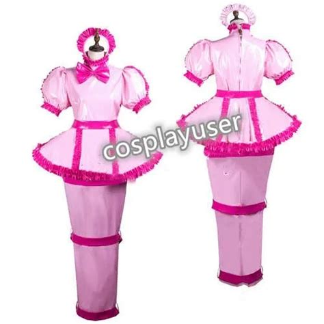 sissy maid sexy girl lockable long pvc dress cosplay costume tailor made { eur 71 51 picclick fr