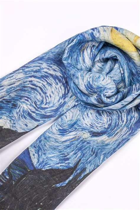 Starry Night Scarf Vincent Van Gogh 27 X 76 Linen Scarf Custom
