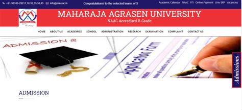 Maharaja Agrasen University Admission 2024 Application Form