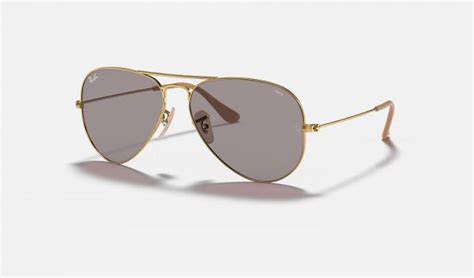 Ray Ban Aviator Washed Evolve Rb3025 Sunglasses Gray Photochromic Evolve Gold Perfect Replica