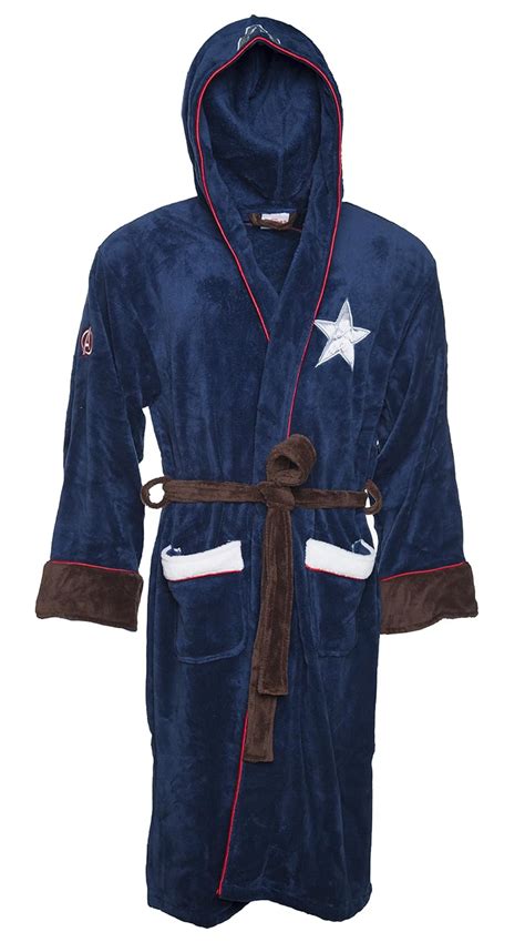 Mens Blue Captain America Costume Marvel Civil War Dressing Gown