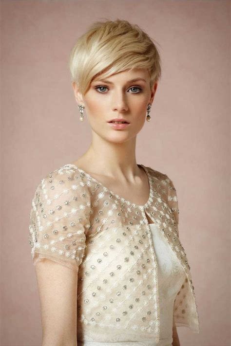 For this style, the hair is very short around the sides and long on the top. Bridal Hairstyles for Short Hair - World of Bridal