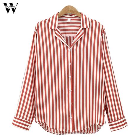 Womail 2018 Female Tops Elegant Causal Office Lady Style Striped