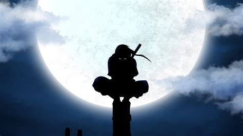 Uchiha Itachi Anbu Silhouette Moon Anime Utility Pole Wallpapers Hd Desktop And Mobile