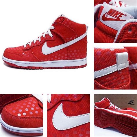 All Jordan Shoes Nike Womens Dunk Highpolka Dot Sport Red