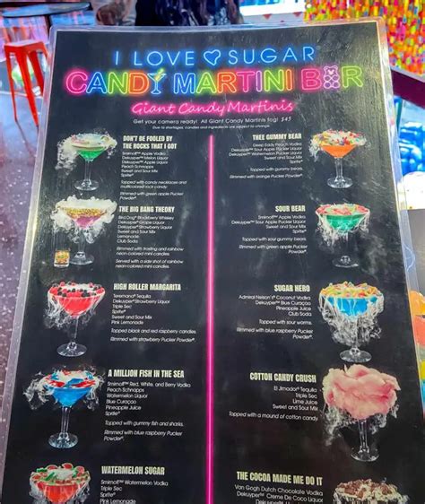I Love Sugar Las Vegas Candy Martini Bar Menu Prices And Hours