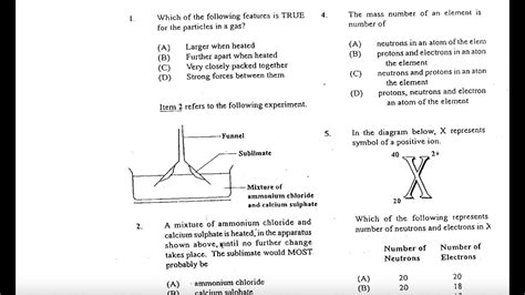 Csec Chemistry Paper 1 2012 Youtube