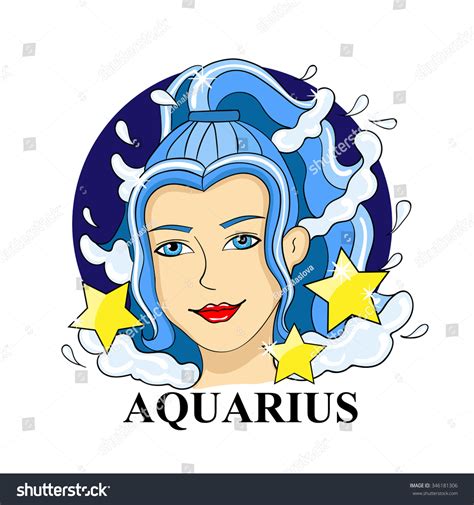 Aquarius Zodiac Sign Astrological Symbol Illustration Stock Vector