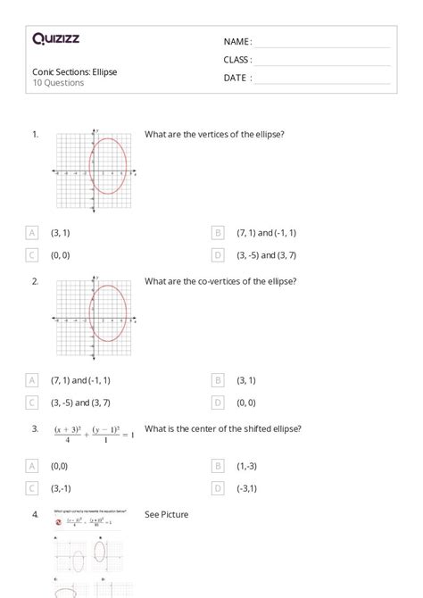 50 Conic Sections Worksheets For 11th Grade On Quizizz Free And Printable