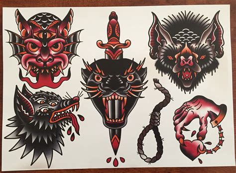 Traditional Tattoo Flash Etsy In 2021 Traditional Tattoo Flash