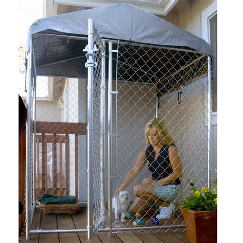 Lucky Dog 4 By 4 By 6 Foot Cl64410 Hi Rise Chain Link Deckpatio Kennel