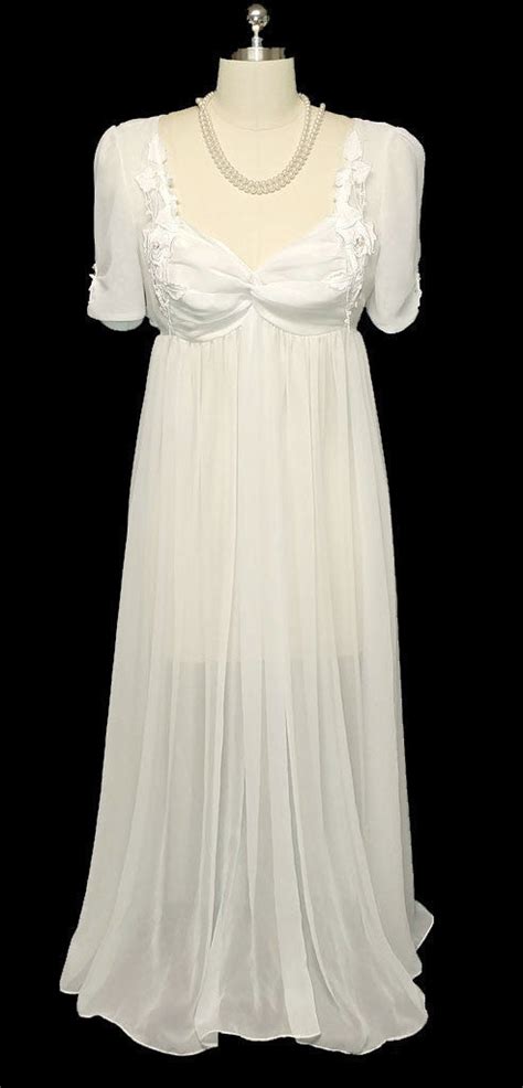 Vintage Rare Style Flora Nikrooz Bridal Trousseau Wedding Nightgown W