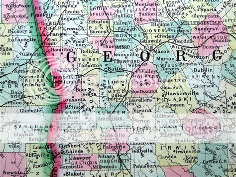 Usageorgia And Alabamaantique County Map 1860 Ebay