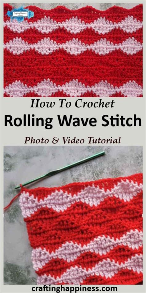 Rolling Waves Stitch Crochet Pattern Crafting Happiness Crochet