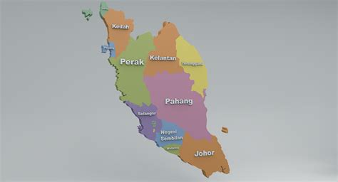 Malaysia Map By Gergedan 3docean