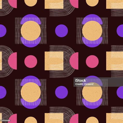 Vector Contemporary Seamless Pattern With Aesthetic Hand Drawn Abstract