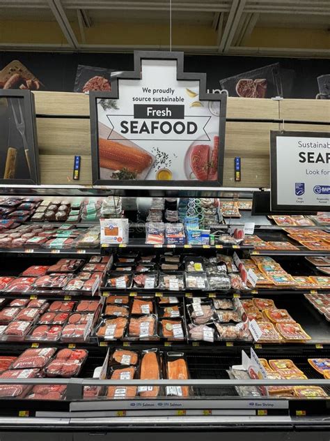 Walmart Grocery Store Interior Fresh Seafood Section Editorial Stock