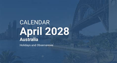 April 2028 Calendar Australia