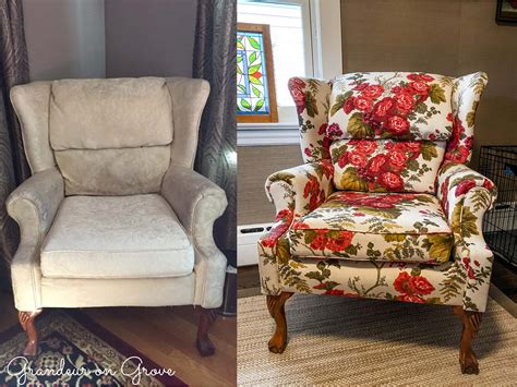 Before And After Furniture Reupholstery Grandeur On Grove