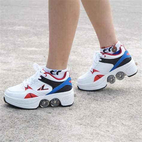 Deform Wheel Skates Roller Shoes Casual Deformation Sneakers Walk Skates Men Women Runaway