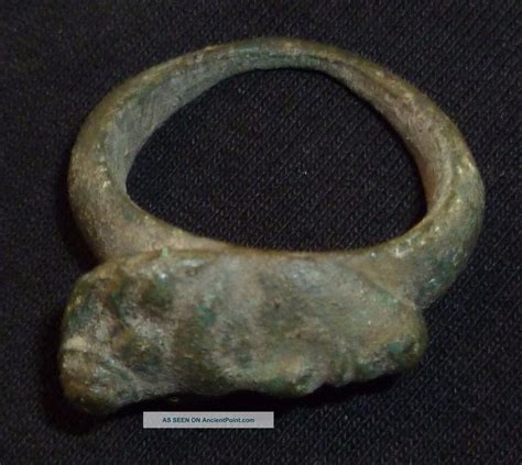 Roman Ancient Bronze Ring With Bust Of A Goddess Circa 100 300 Ad