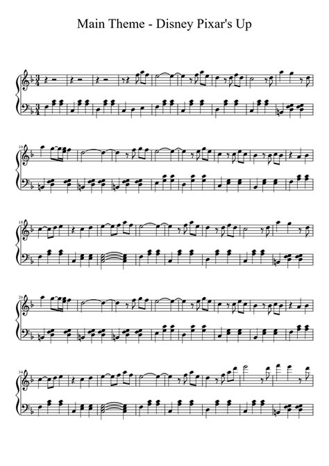 Disney Pixar Up Theme Piano Piano Songs Sheet Music Trumpet Sheet
