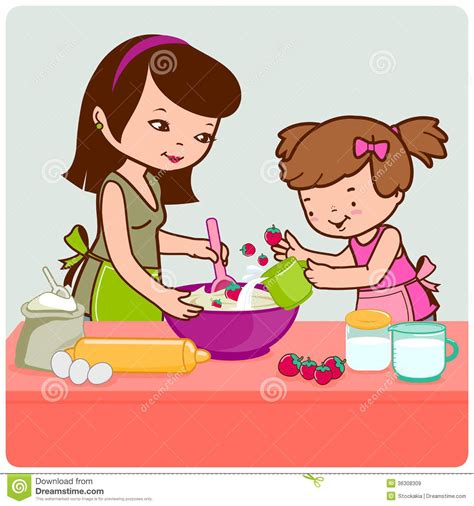 Madre E Hija Que Cocinan En La Cocina Cocina Para Niños Taller De