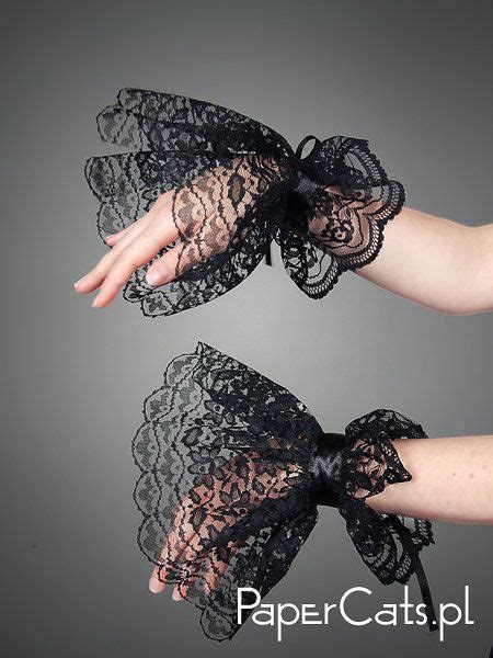 Black Lace Gloves Victorian Gothic Goth Armwarmers By Papercatspl 15