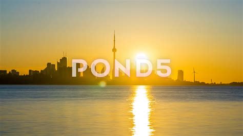 City of Toronto Sunrise Time Lapse Clear day 4K 1080P Stock Footage,# 