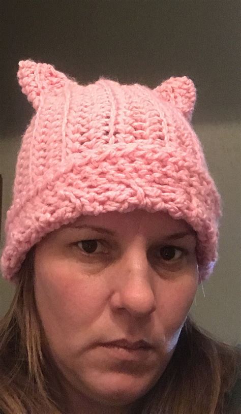 Pink Pussy Cat Hat Pink Cat Hat Crochet Cat Hat Womens Etsy