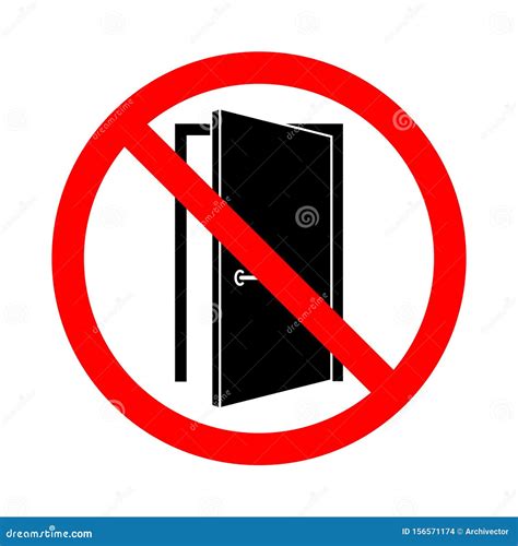 Keep Door Closed Sign On White Background Cartoon Vector