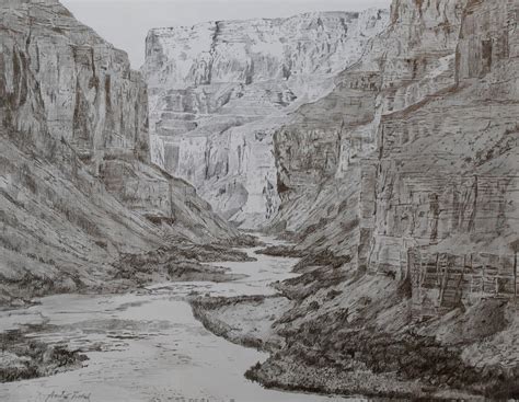 Grand Canyon Drawing by Andre Tutak