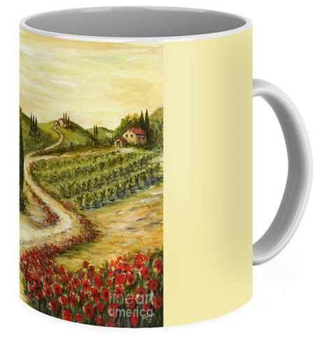 Tuscan Road With Poppies Coffee Mug For Sale By Marilyn Dunlap