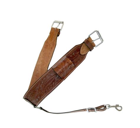 Horse Western Tooled Padded Leather Rear Flank Back Saddle Cinch