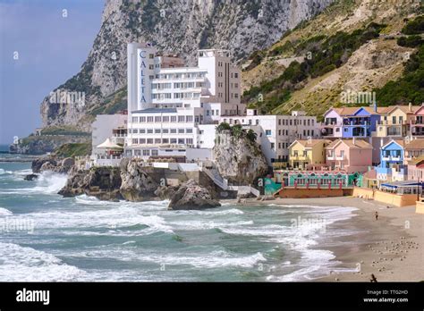 Catalan Bay On The East Shore Of Gibraltar With The Prominent Caleta
