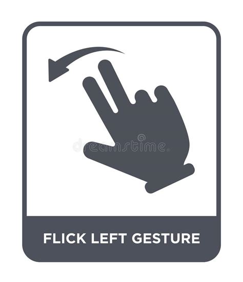 Flick Left Gesture Icon In Trendy Design Style. Flick Left Gesture Icon ...