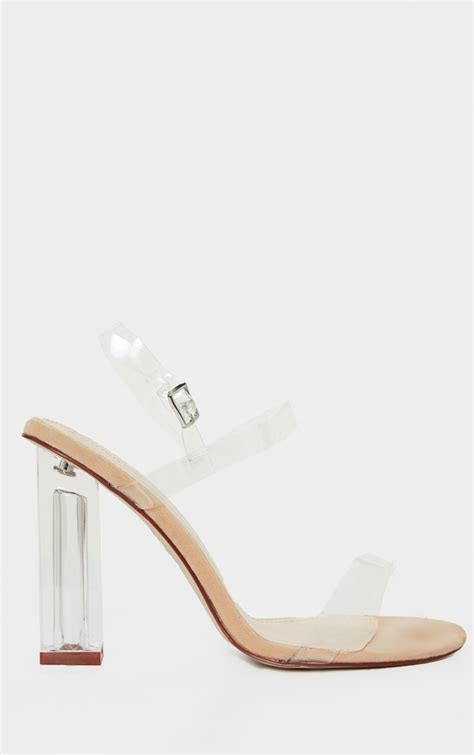 Clear Block Heel Strappy Sandal Shoes Prettylittlething