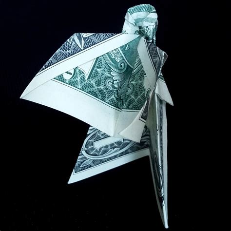 Origami Dollar Small Angel Figurine Miniature T Money Art Etsy