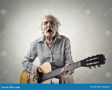Woman With A Guitar Stock Image Image Of Play Music 78471949