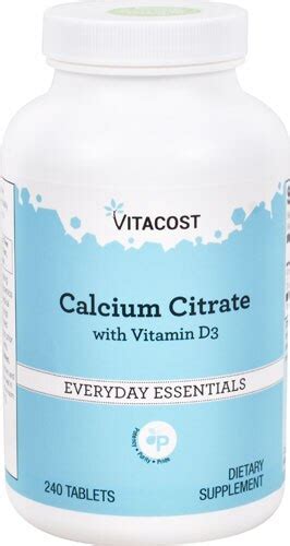 Vitacost Calcium Citrate 1000 Mg With Vitamin D3 240 Tablets Vitacost