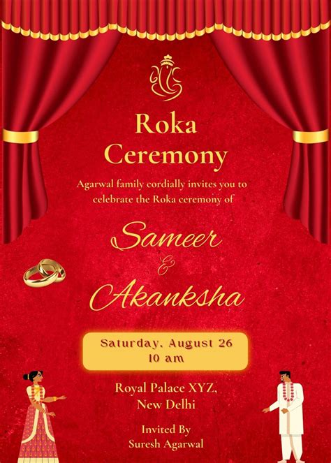 Create Roka Ceremony Invitation Card Free Shaadi Vibes