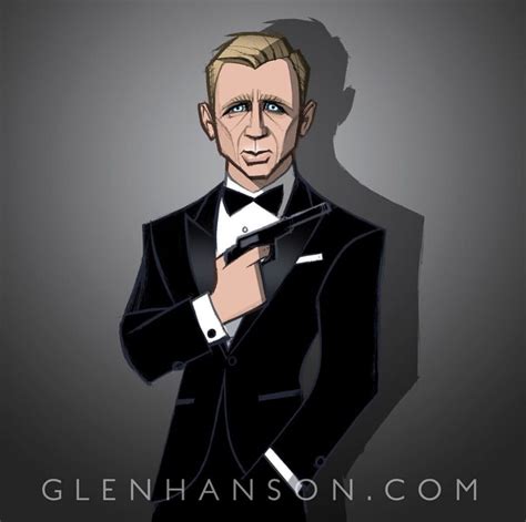 Glen Hanson 007 James Bond Celebrity Caricatures Hollywood Art